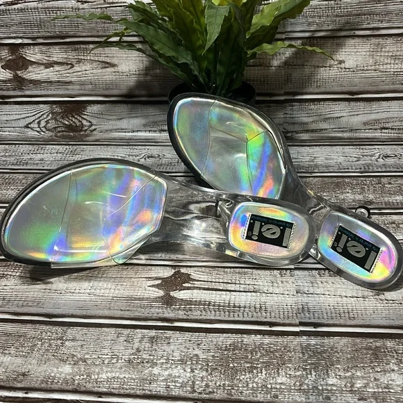 LEI Women's Clear and Silver 2 inch  Heels Size 8.5 - Picture 7 of 12